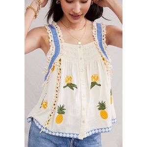 Anthropologie pineapple tank medium